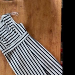 Ann Taylor Dress size 4 Petite, black and white stripped, sleeveless